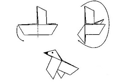 оригами схема цыпленок