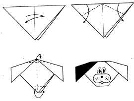 оригами собака схема