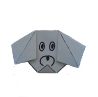 Голова щенка. Оригами